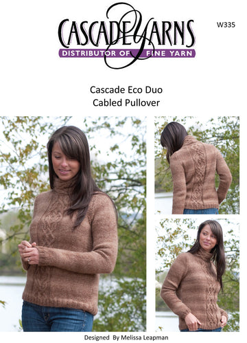 Cabled Pullover in Cascade Eco Duo - W335 - Free PDF