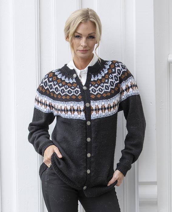 Maren Cardigan in Viking Garn Alpaca Storm