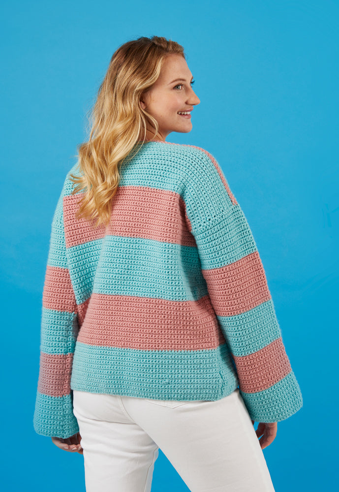 Paintbox Yarns Show Stripes Sweater Crochet Pattern