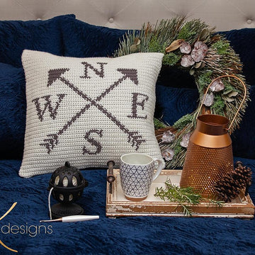 Compass Pillow Cover