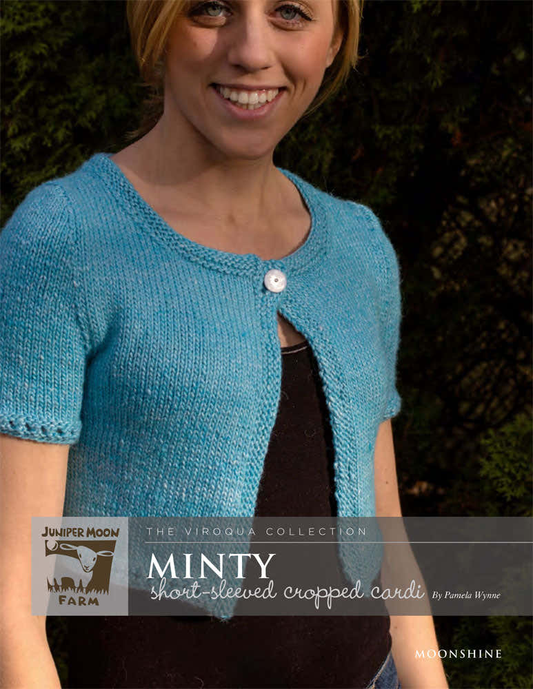 Minty Short sleeved Cropped Cardi in Juniper Moon Moonshine