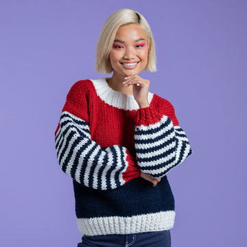 Paintbox Yarns Everyday Stripe Sweater Knitting Pattern