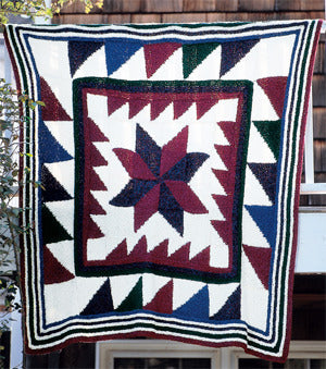 Homespun Pinwheel Afghan Blanket Knitting Pattern