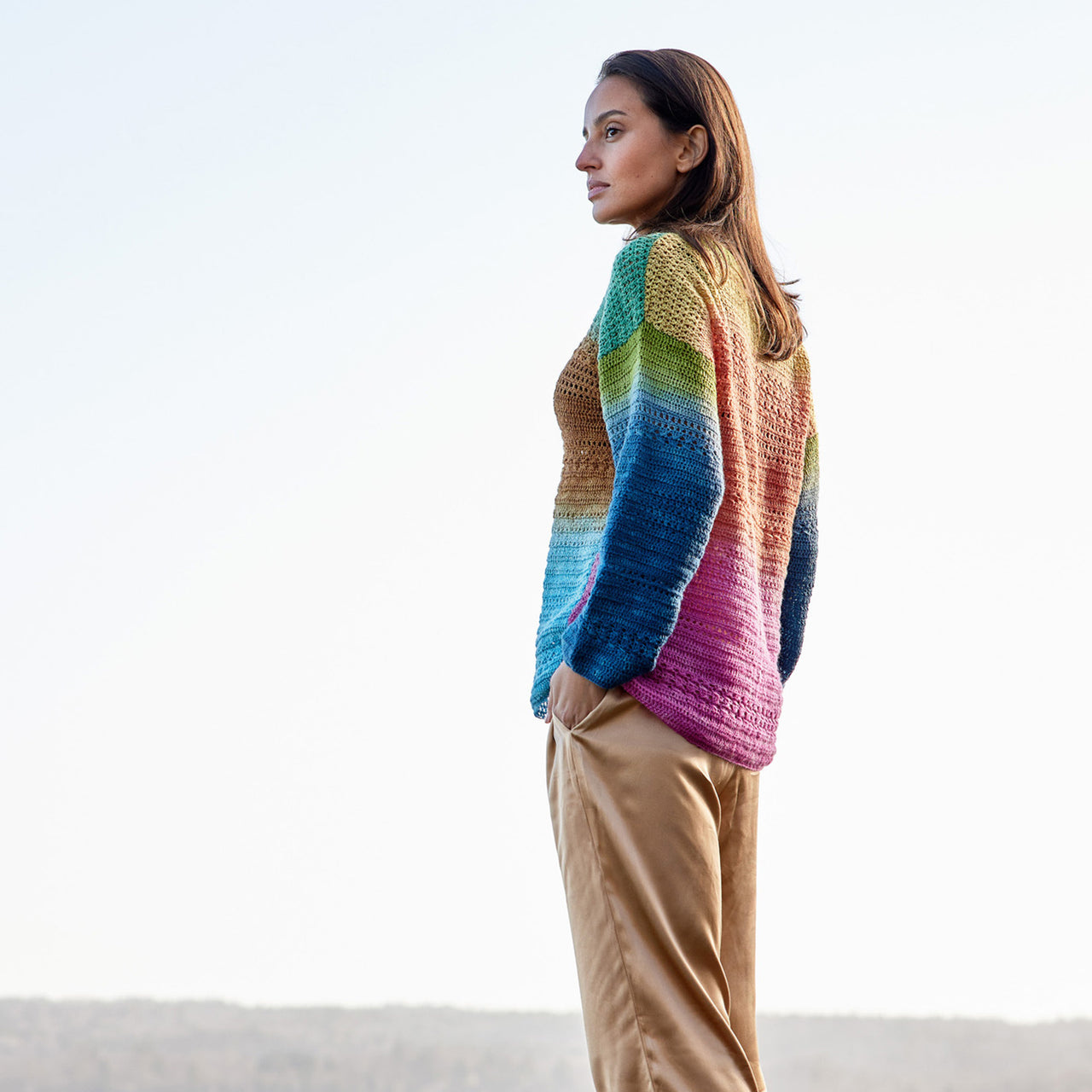 Lana Grossa 04 Crochet Pullover in Cool Wool Lace Hand Dyed PDF