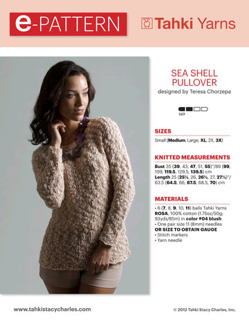 Tahki Yarns Sea Shell Pullover Knitting Pattern