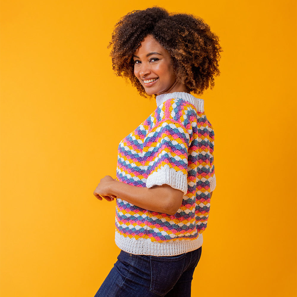 Paintbox Yarns Shell Stitch Tee Crochet Pattern
