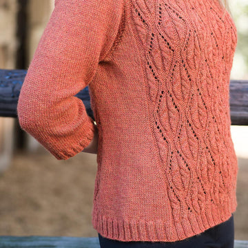 Top-Down Cable and Lace Boatneck Pullover #191