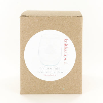 Knit Baah Purl Stemless Wine Glass - For the Zen of It