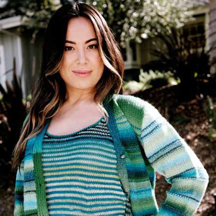 Trendsetter Yarns J Candyland & Nuance - Purl Ridge "V" Cardigan