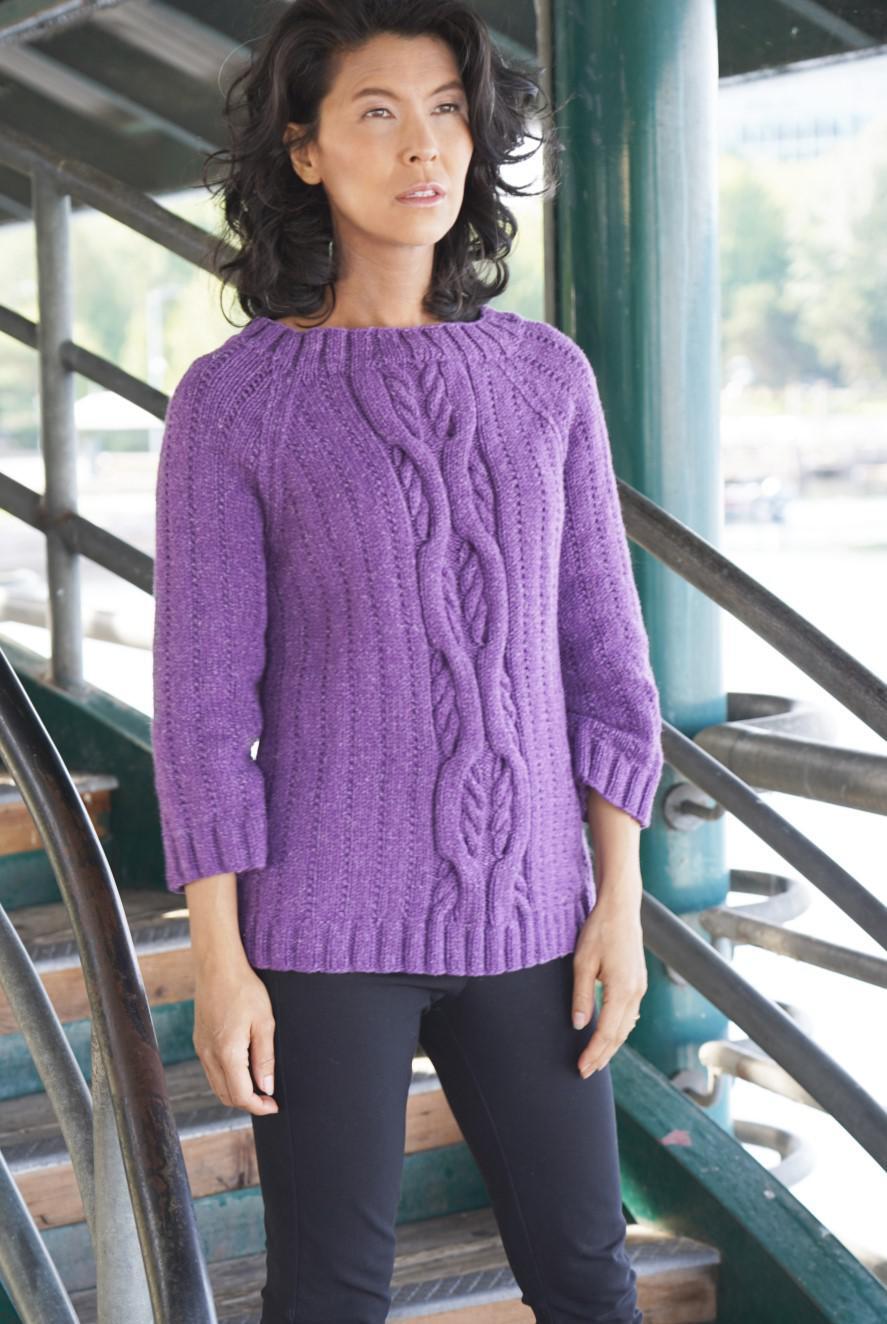 Cascade Yarns W Oversized Cabled Raglan Knitting Pattern