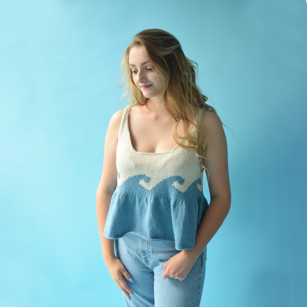 Paintbox Yarns Surf The Wave Tank Top Knitting Pattern
