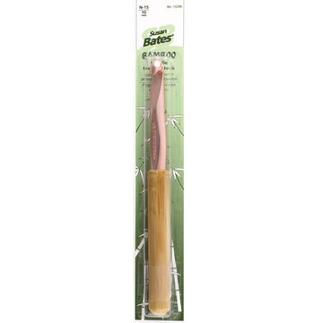 Susan Bates Silvalume Bamboo Handle Crochet Hook 10mm, N-15