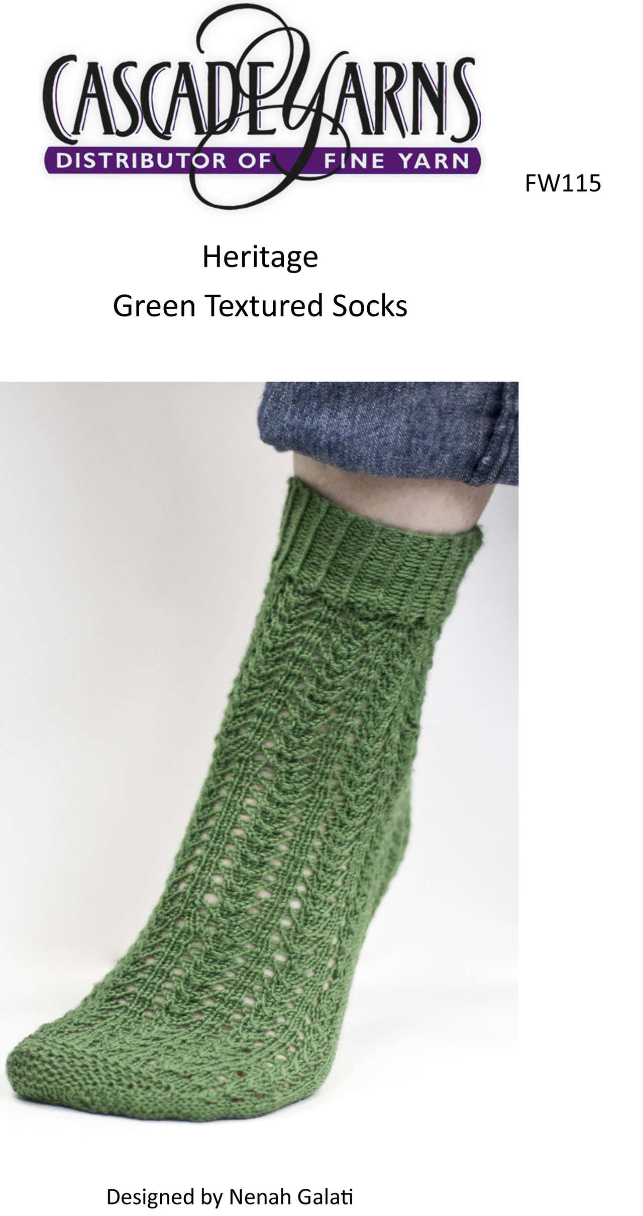 Green Textured Socks Knitting Pattern