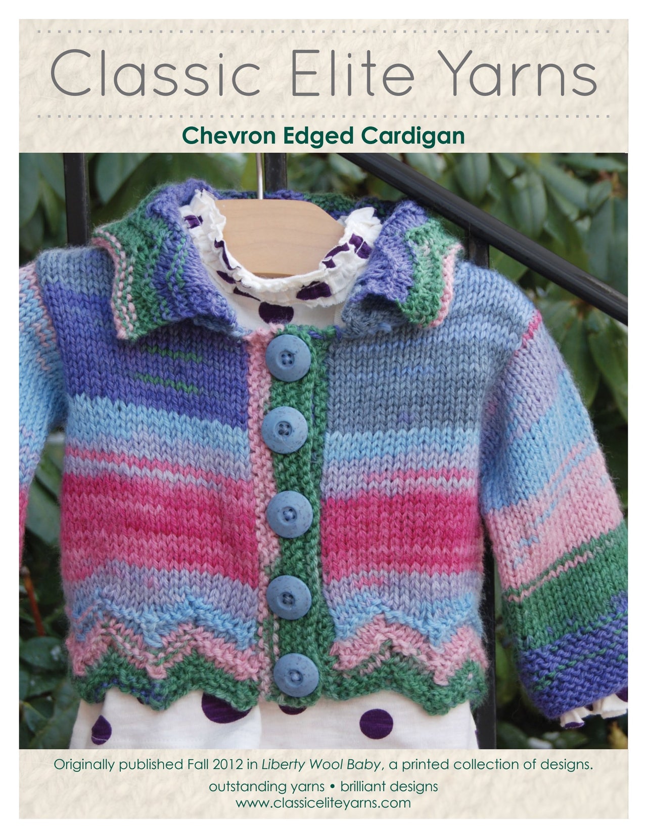 Classic Elite Yarns Chevron Edged Cardigan Knitting Pattern