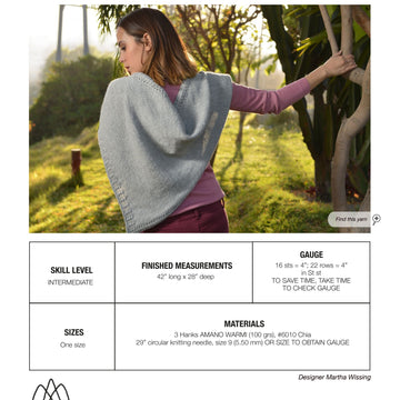 AMANO Isabel Shawl Wrap Knitting Pattern