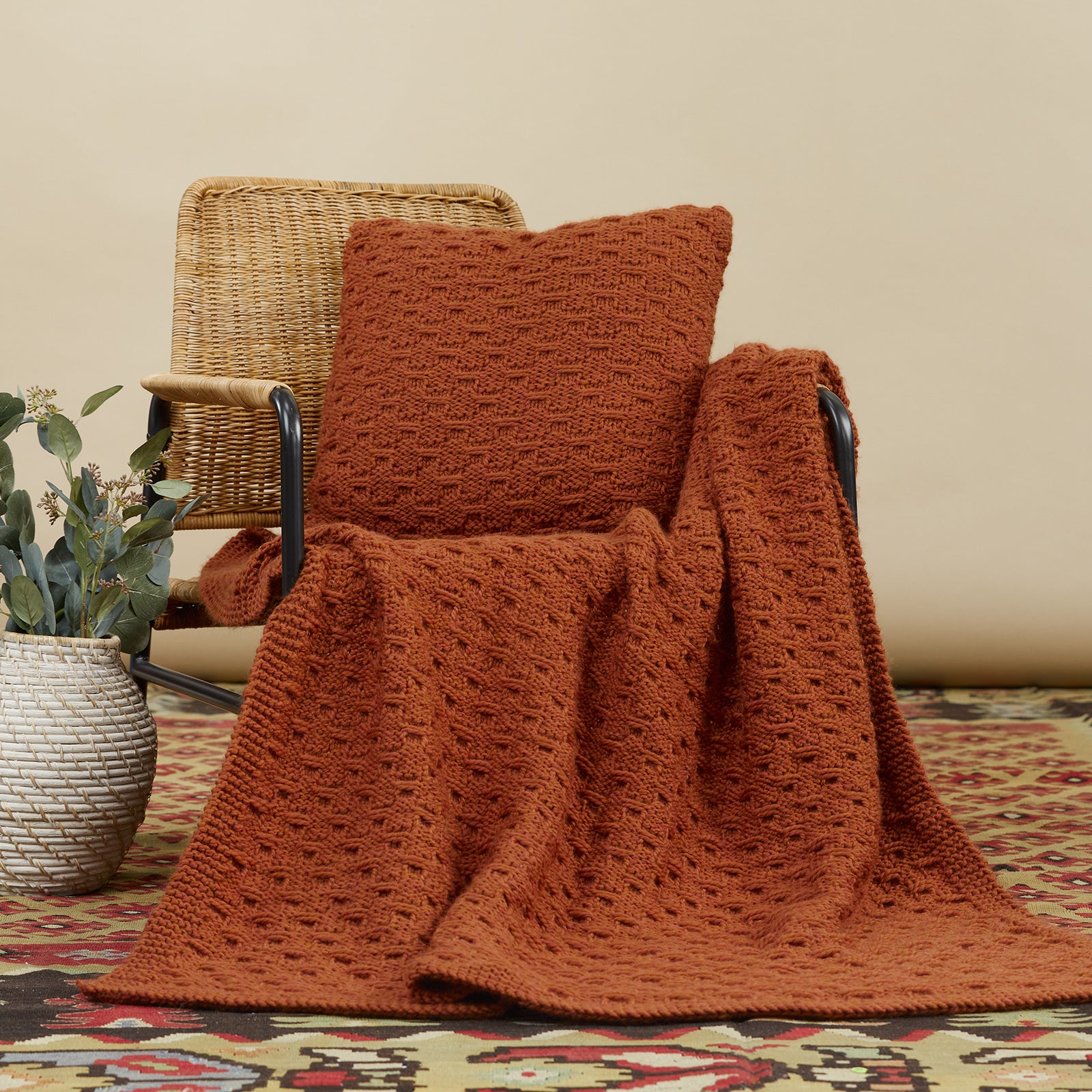 Tahki Yarns Sunrise Mountain Blanket & Pillow Knitting