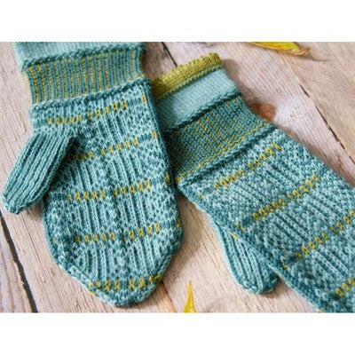 Valley Yarns Sixth Button Mittens Knitting Pattern