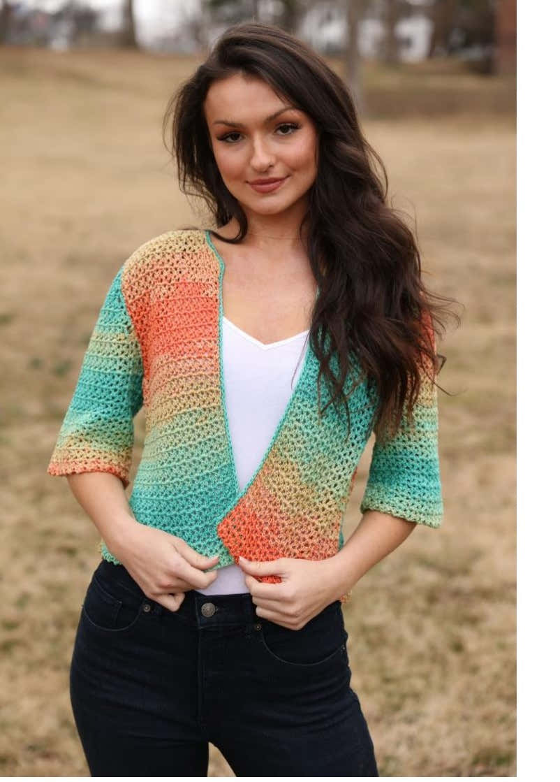 Plymouth Yarn Crocheted Carnivale Cardigan Pattern