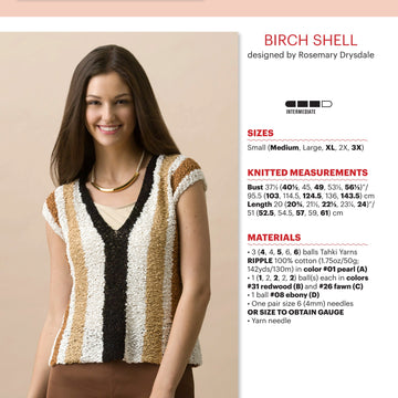 Tahki Yarns Birch Shell Knitting Pattern