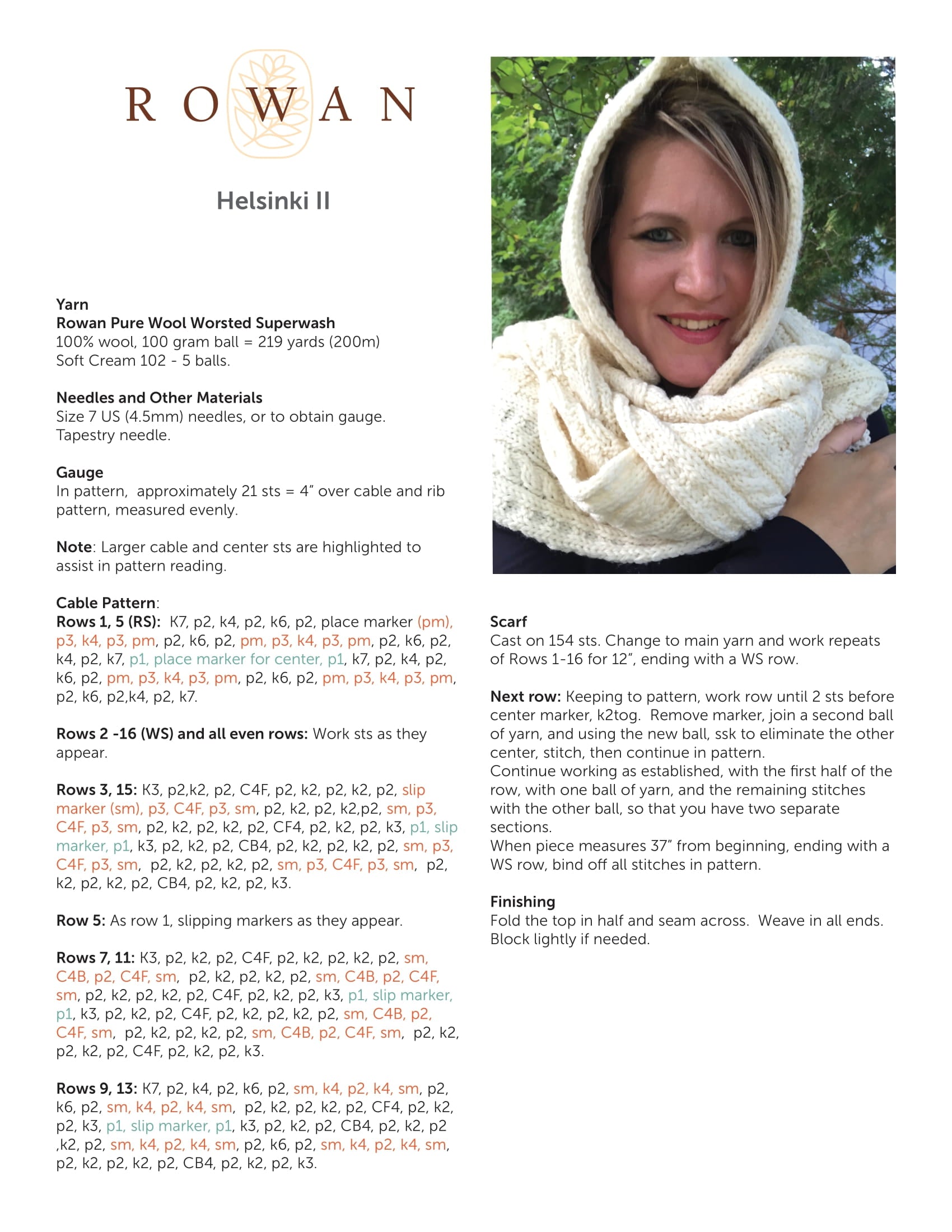 Rowan Helsinki II Scarf Knitting Pattern