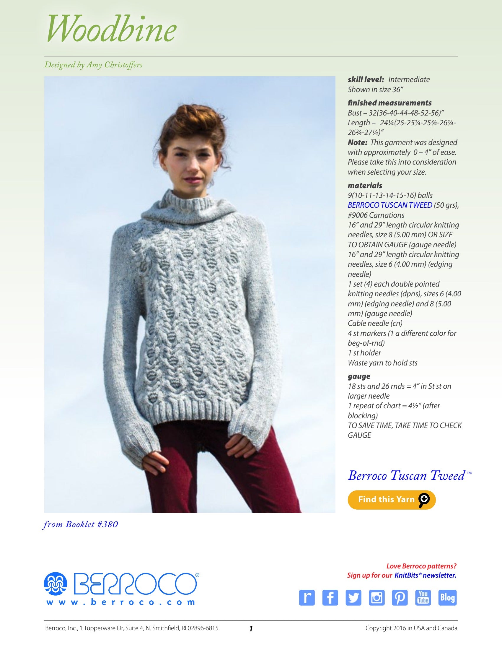 Berroco Woodbine Jumper Knitting Pattern