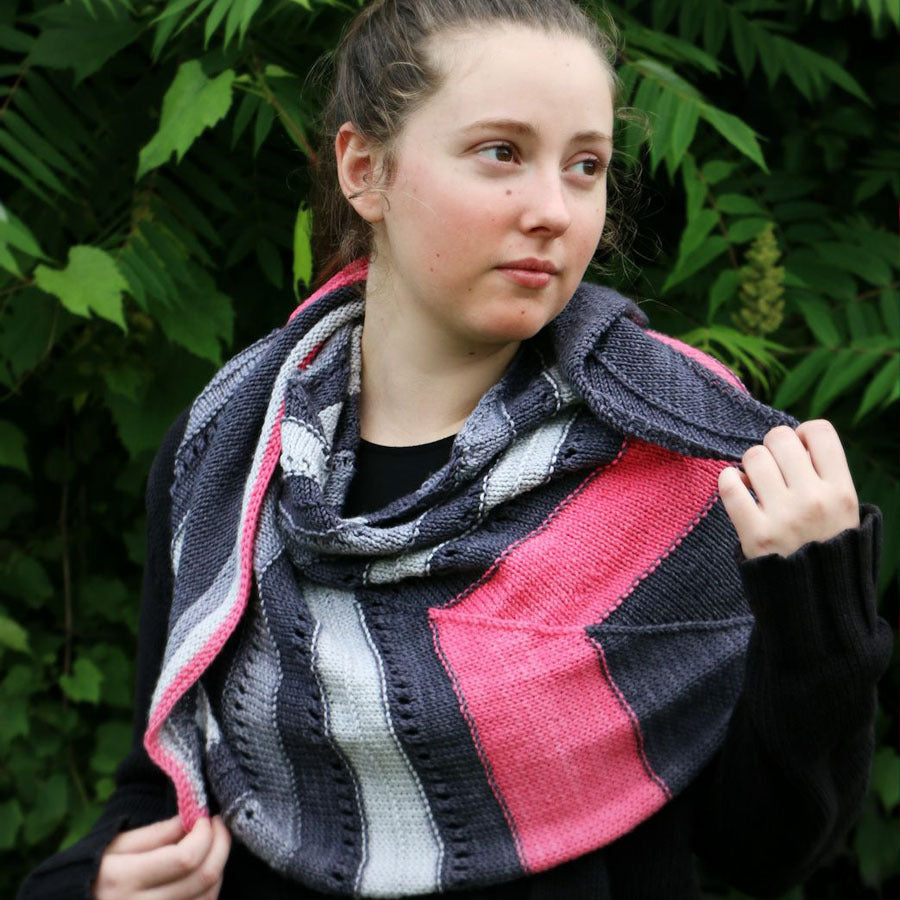 Wonderland Yarns Compass Arrow Shawl Wrap Knitting Pattern
