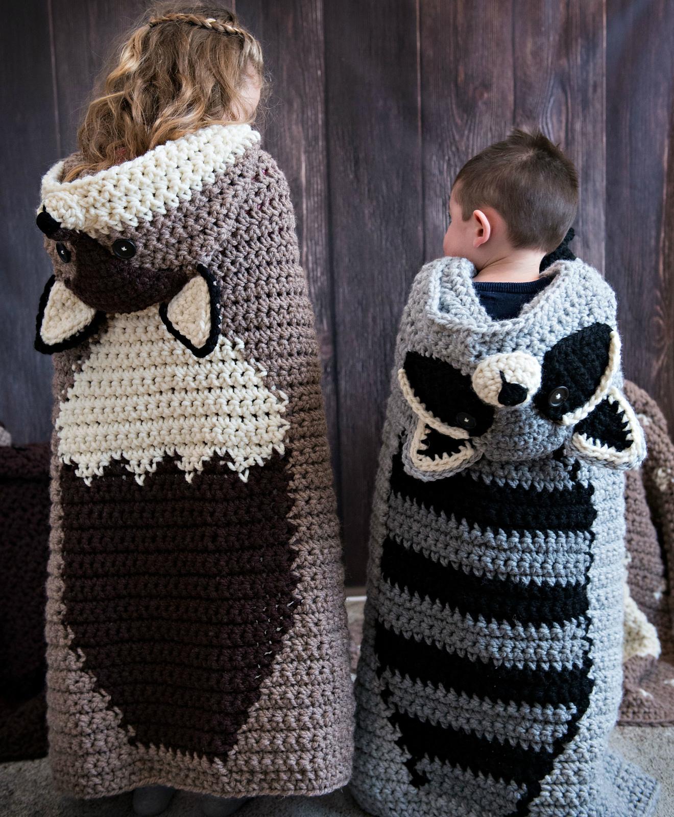 Hooded Woodland Racoon Blanket