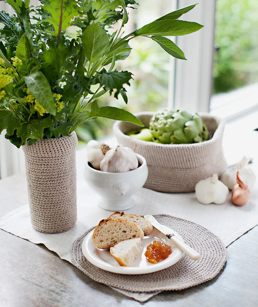 Churchmouse Studio Crocheted Baskets in Rowan Handknit Cotton/allhemp 6