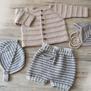 Ridge Pattern Cardigan and Helmet – P125 (A)