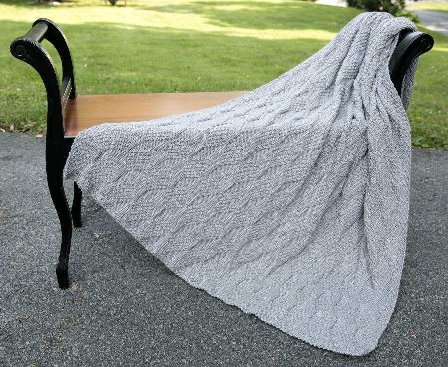 Tumbling Blocks Afghan Blanket Knitting Pattern