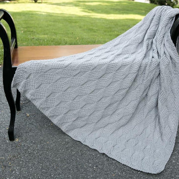 Tumbling Blocks Afghan Blanket Knitting Pattern