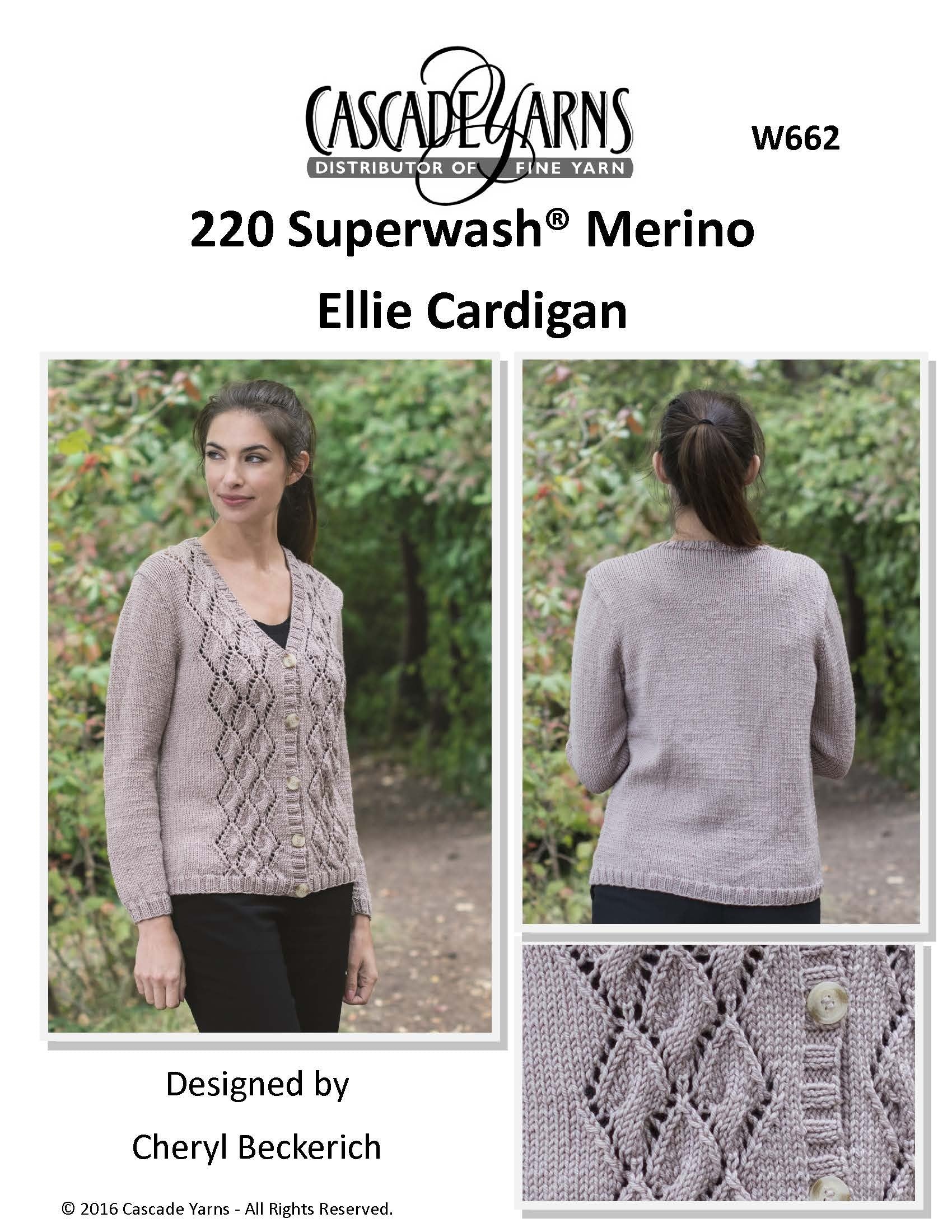 Cascade Yarns W Ellie Cardigan Knitting Pattern