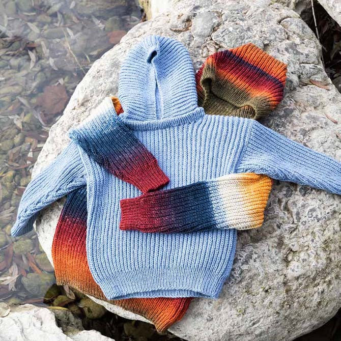 Lang PTO28-02 Hooded Sweater Jumper Knitting Pattern