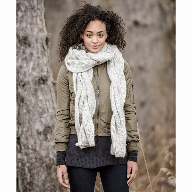 Blue Sky Fibers Callaway Cable Scarf Knitting Pattern