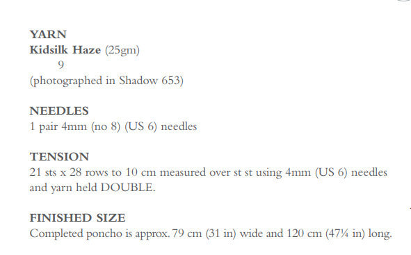 Luminescent Poncho Cape Knitting Pattern