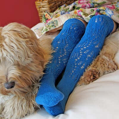 HiKoo Fitted Lace Stockings Socks Knitting Pattern