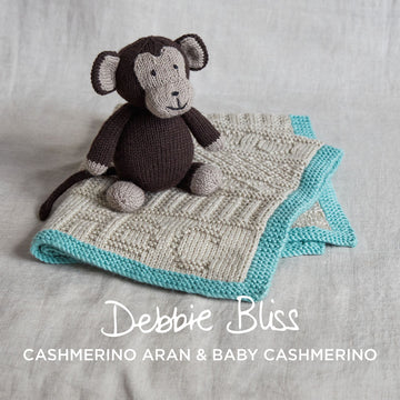 Debbie Bliss Gansey Style Baby Blanket & Monkey Knitting Pattern