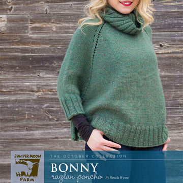 Juniper Moon Farm Bonny Raglan Poncho Cape Knitting Pattern