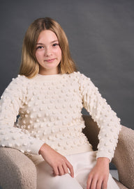 Pompom Sweater Jumper Knitting Pattern