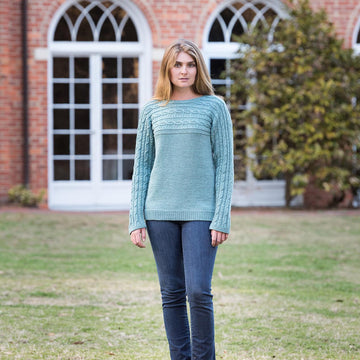 Sideways Cabled Yoke Pullover #192