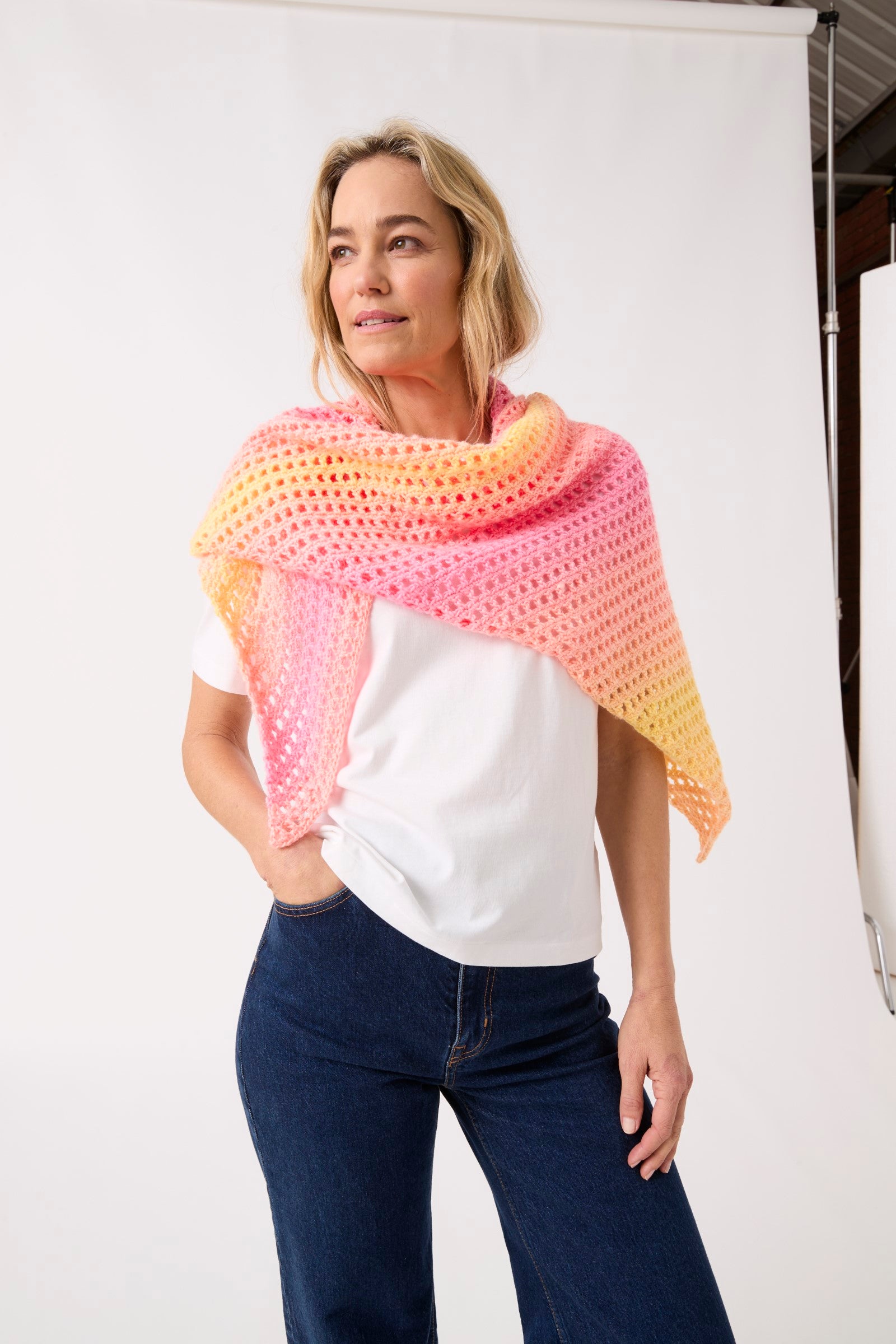 Sirdar Crochet Shawl In One Pattern