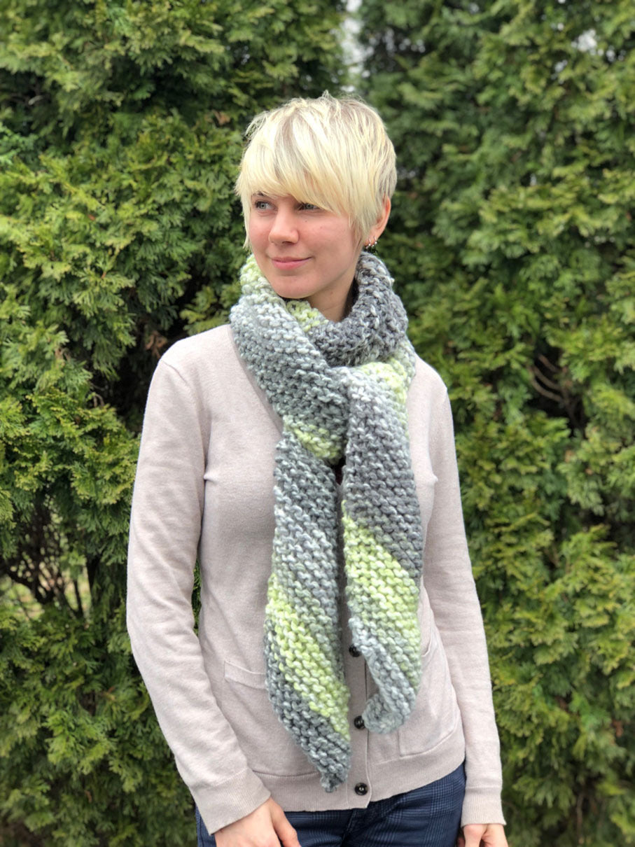 Diagonal Scarf Knitting Pattern