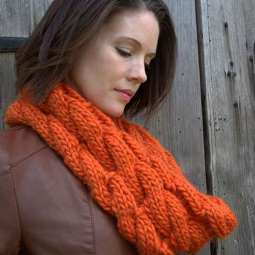 Cable Drop Stitch Cowl in Plymouth Yarn Galway Roving - F591 - PDF