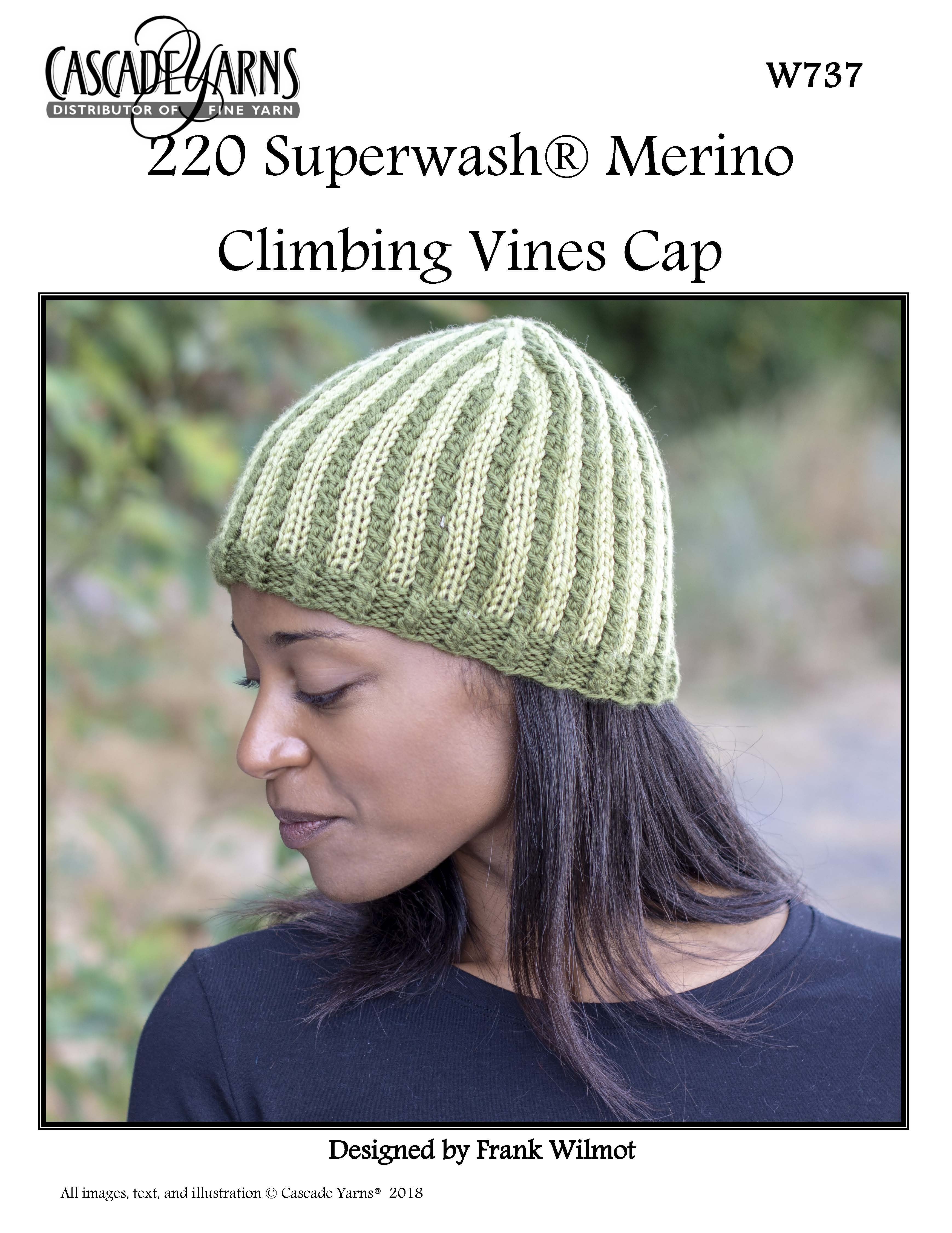 Climbing Vines Cap in Cascade Yarns 220 Superwash Merino - Free