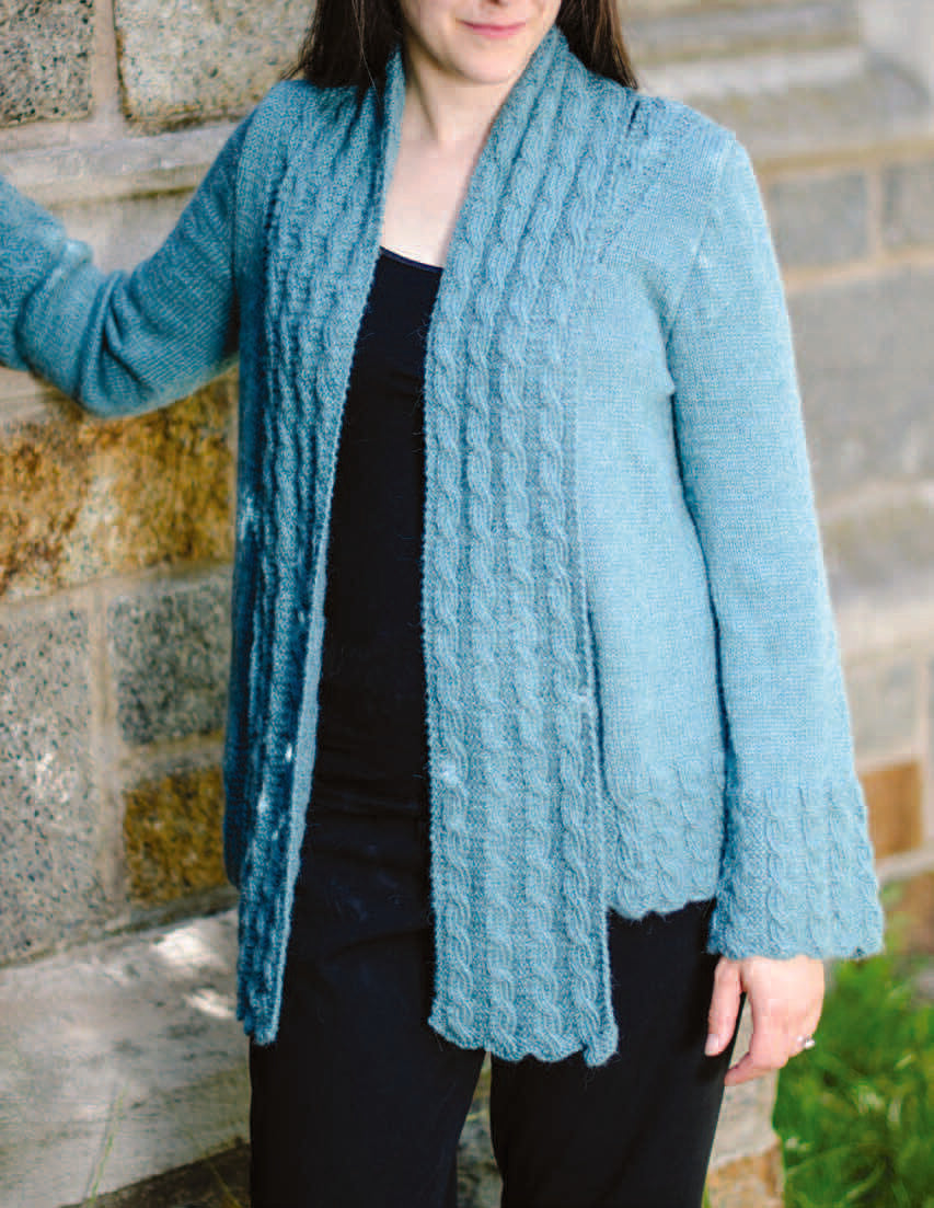 Saltonstall Cardigan with Optional Attached Scarf in Juniper Moon Farm Herriot
