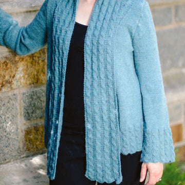Saltonstall Cardigan with Optional Attached Scarf in Juniper Moon Farm Herriot