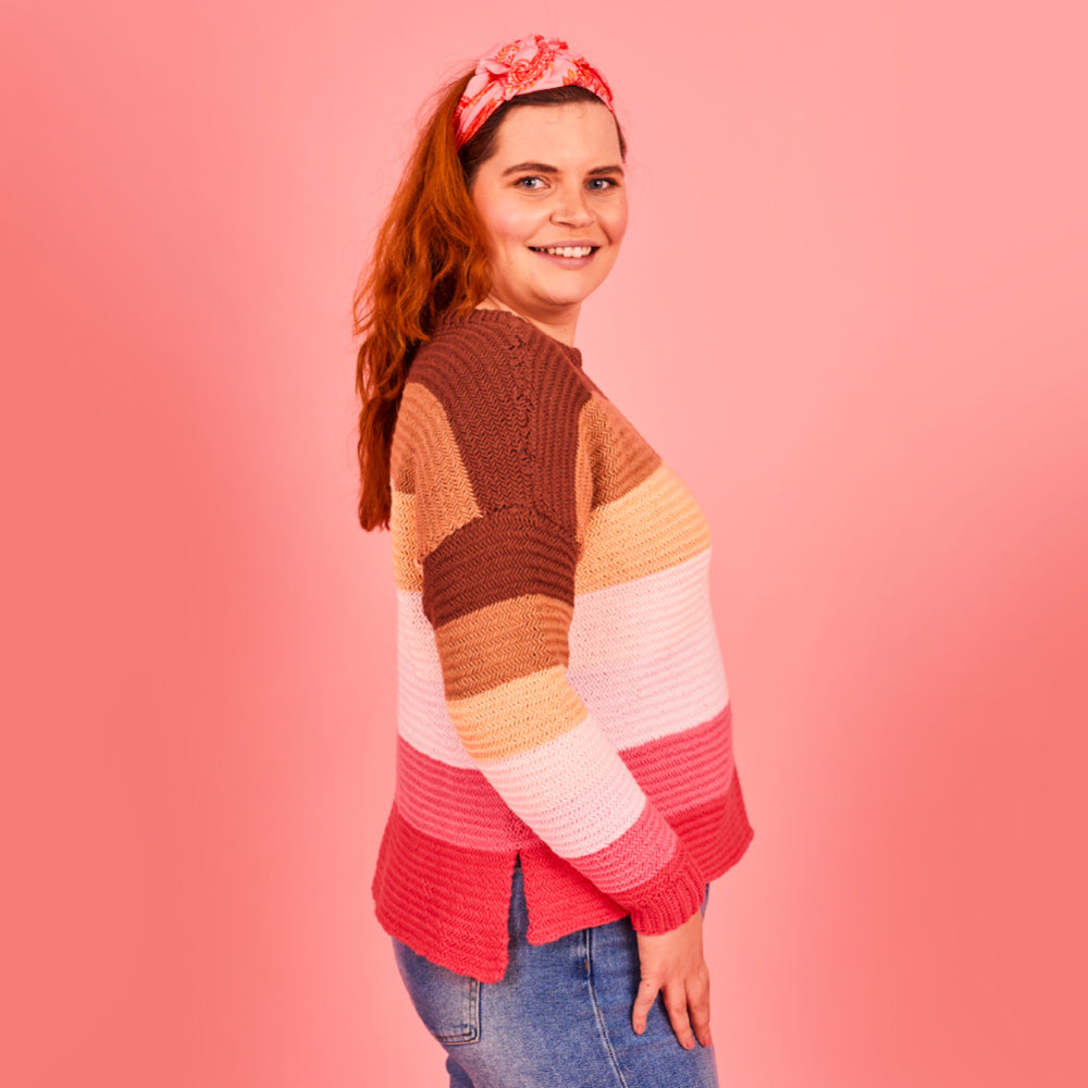 Paintbox Yarns Ombre Herringbone Jumper Knitting Pattern