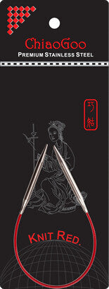 ChiaoGoo 9 in KNIT RED Circular Needles Stainless Steel