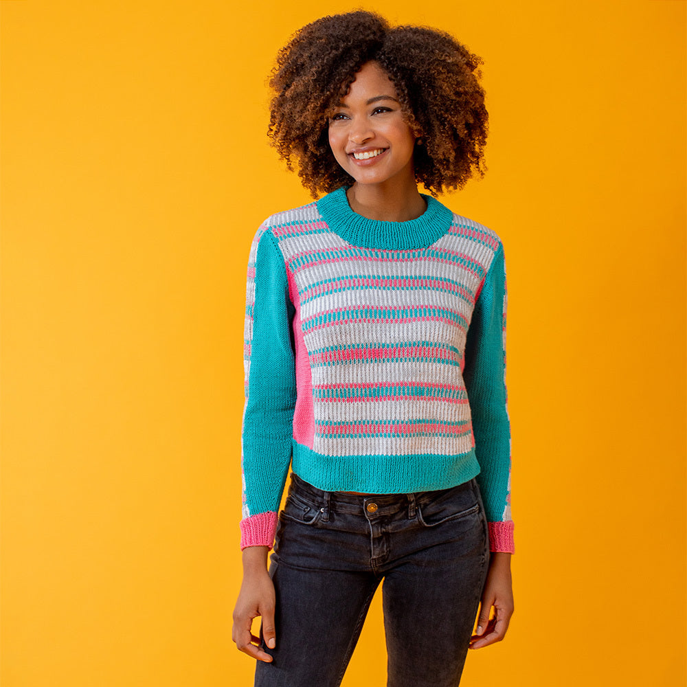 Paintbox Yarns Seeing Stripes Sweater Knitting Pattern