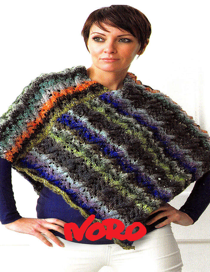Noro Heart Poncho Cape Knitting Pattern